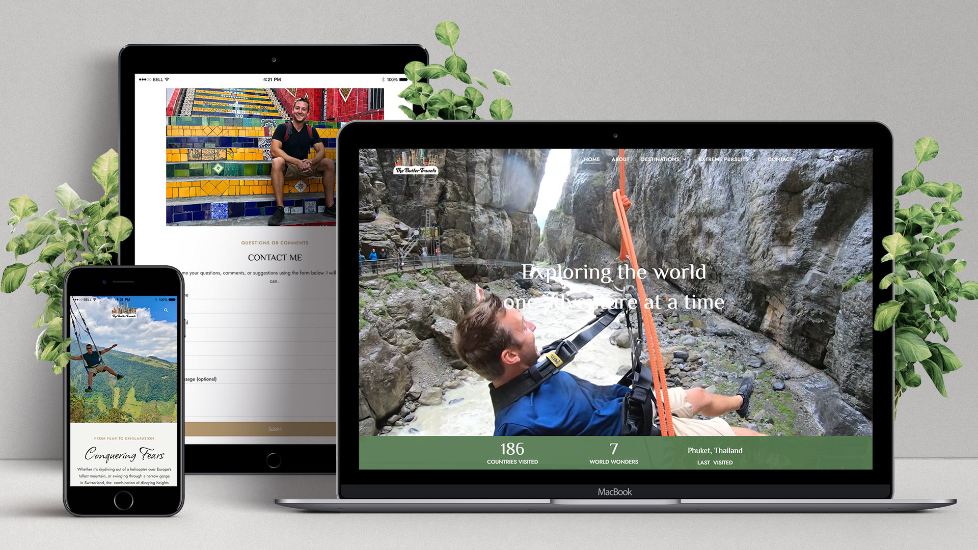 Website showcase presentation of thebutlertravels.com