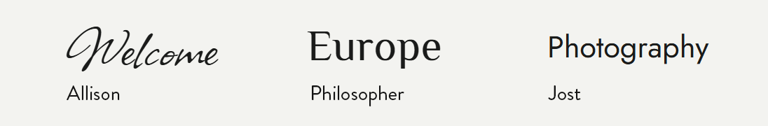 Fonts for The Butler Travels