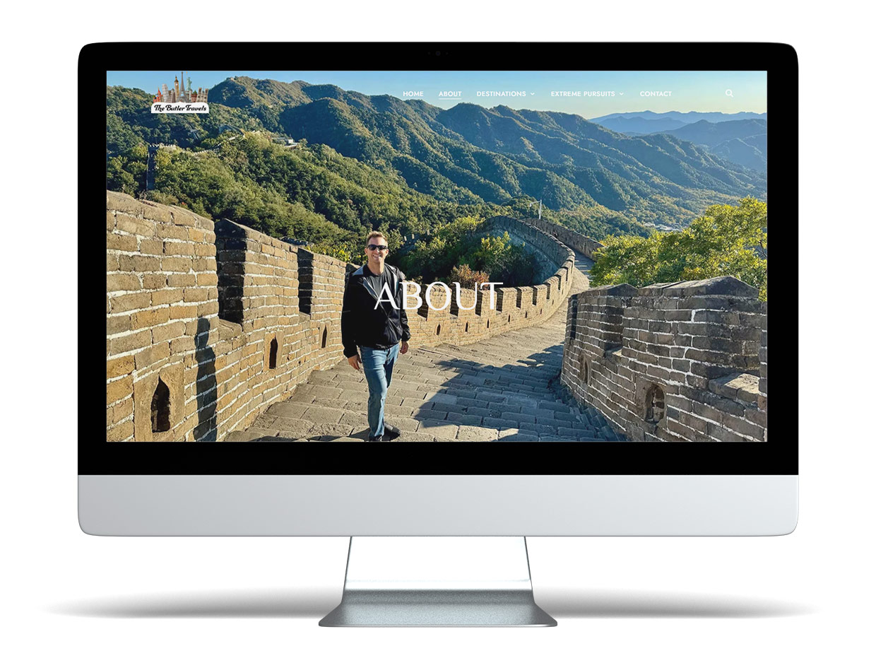The Butler Travels displayed on iMac