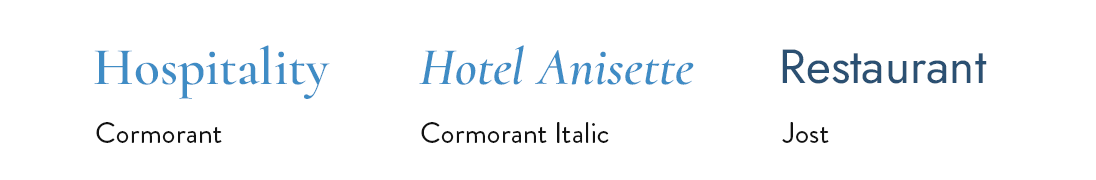 Fonts for Hotel Anisette