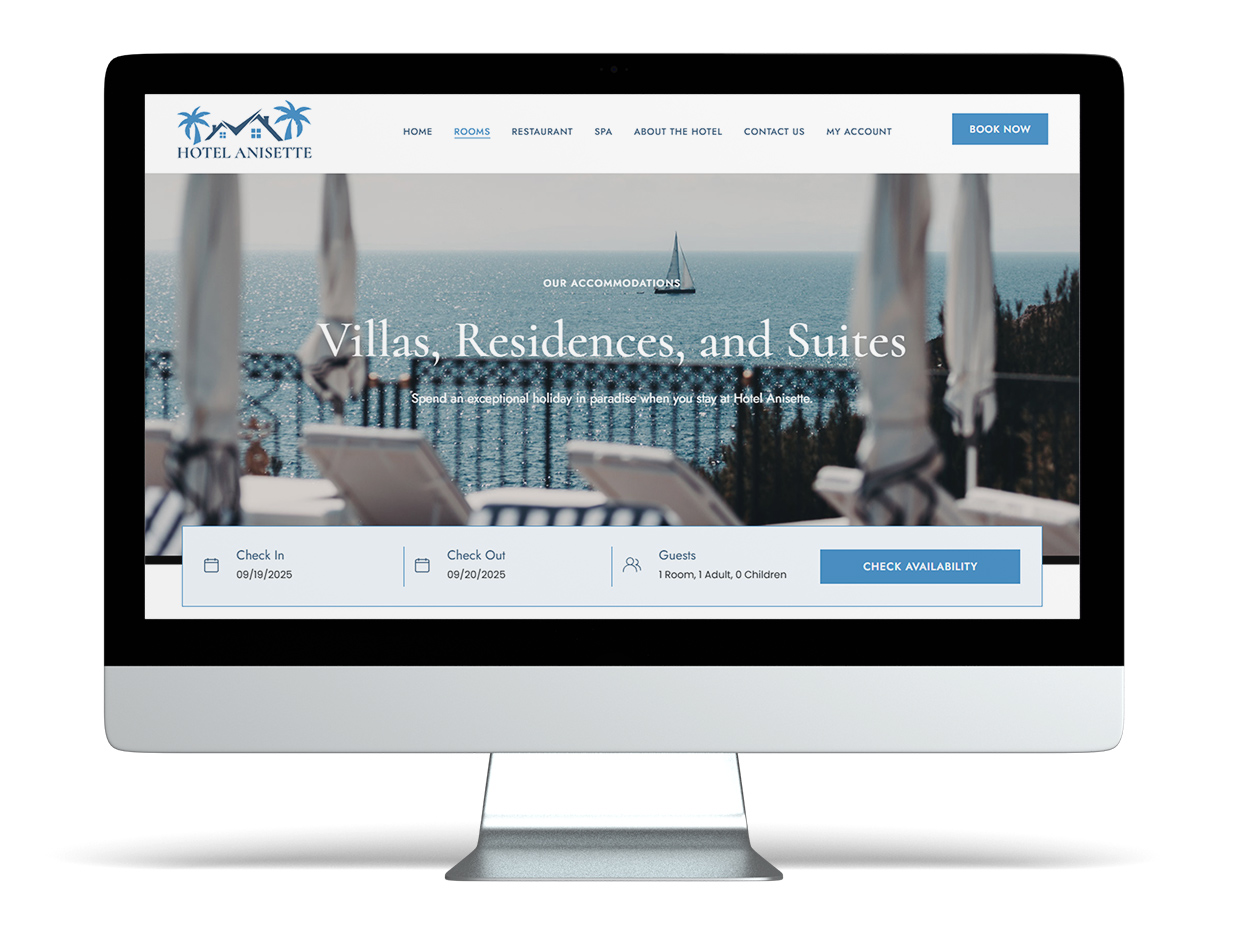 Hotel Anisette displayed on iMac