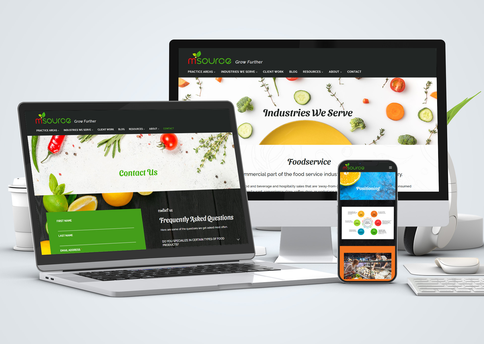 Three Device Mockup of MSource